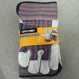 New Centurion Large  3 pair work gloves